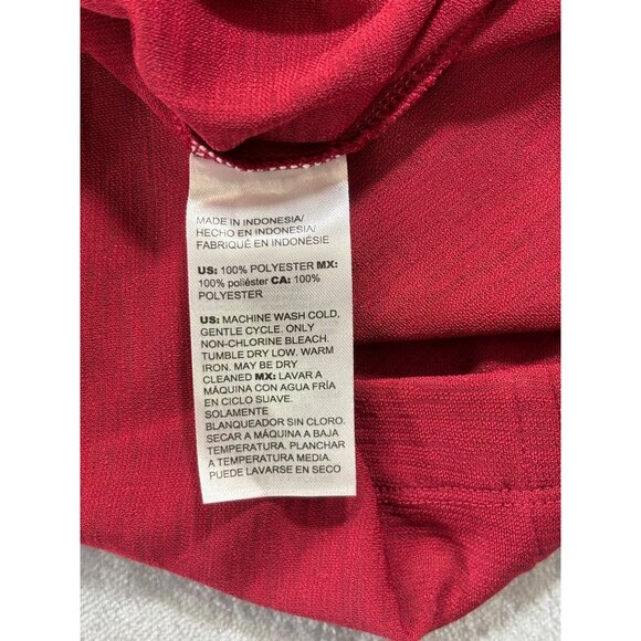 Chico’s Blouse Women's Small Wine Burgundy Mesh Hem Beaded Tunic - Picture 9 of 11